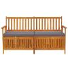 Festnight Garden Bench with Storage, Solid Acacia Wood, 148 x 62 x 84 cm view 2