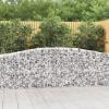 GuyAna Gabion Baskets with Arched Top, 3 pcs, 400 x 50 x 80/100 cm, Galvanized Iron view 1
