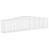 GuyAna Gabion Baskets with Arched Top, 3 pcs, 400 x 50 x 80/100 cm, Galvanized Iron view 3