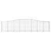 GuyAna Gabion Baskets with Arched Top, 3 pcs, 400 x 50 x 80/100 cm, Galvanized Iron view 4