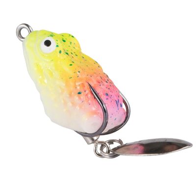 Sharplace Topwater Frog Lure with Metal Sequins, Double Hooks, Floating Freshwater Lure, Style B