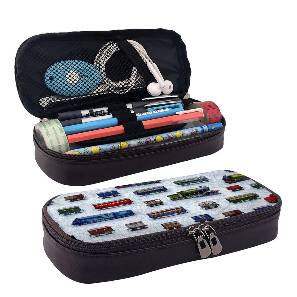 ZaKhs Train Carsprint Pencil Case for Boys and Girls, Large Capacity, Black