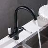 Modern Black Kitchen Faucet, 360° Swivel, Two-Handle Mixer view 2