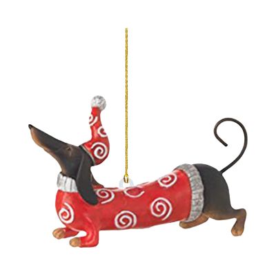 Dachshund Christmas Tree Ornament, Acrylic Hanging Decoration, DIY Pendant, A, One Size