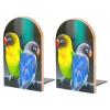 Love Birds Parrots Sitting Together Wooden Bookends view 1