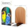 Love Birds Parrots Sitting Together Wooden Bookends view 2