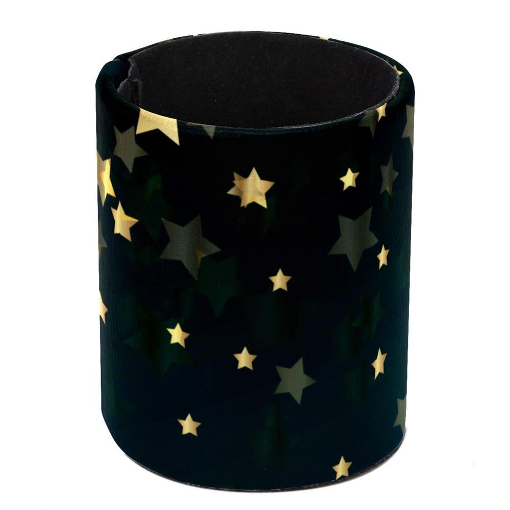 VAPOKF Desk Pen Holder and Organizer, Pencil Cup and Makeup Brush Holder, Night Sky with Gold Stars