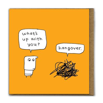 Brainbox Candy Funny Birthday Card “Hangover” – Silly Humor Card with Cartoon Illustration