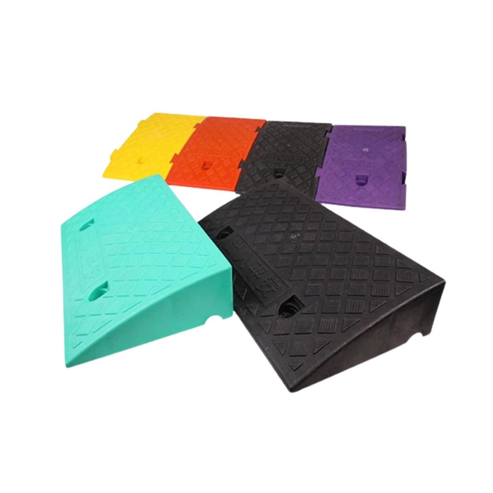 20-Inch Plastic Step Ramp Mat with Screw Hardware for Curbs, Thresholds, Steps, and Stairs