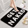 Qleewei Get Naked Bath Mat, Funny, Soft, Non-Slip, Cute, Black, 81.3 x 50.8 cm view 1