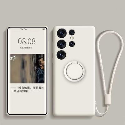 nulala Silicone Case Compatible with Samsung Galaxy F04 with Ring Holder, Strap, and Magnetic Car Mount Support