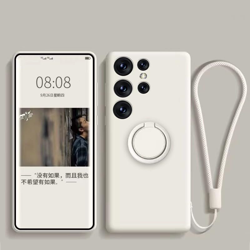 nulala Silicone Case Compatible with Samsung Galaxy F04 with Ring Holder, Strap, and Magnetic Car Mount Support