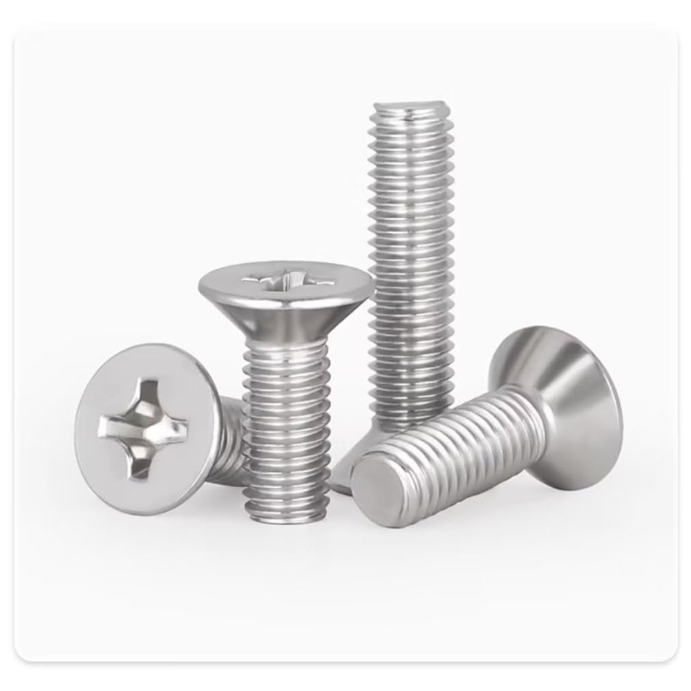 SYDARSYN Phillips Flat-Head Stainless Steel Machine Screws M1 x 5 mm, 100-Pack