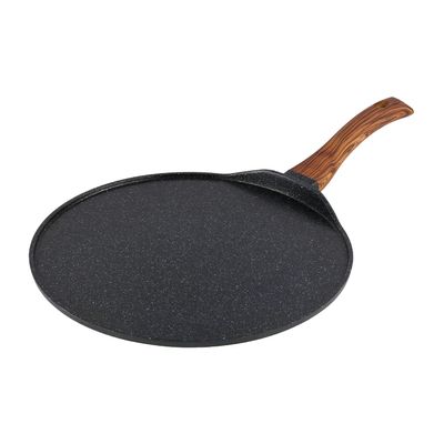 Vinod Zest Plus Cast Aluminum Nonstick Tawa, 28 cm, Induction-Compatible, Black
