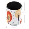 Round Desk Pen Holder with Winter Forest Deer Pattern view 3