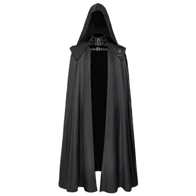 Halloween Costume Hooded Cloak for Men and Women, Gothic Medieval Cape Robe