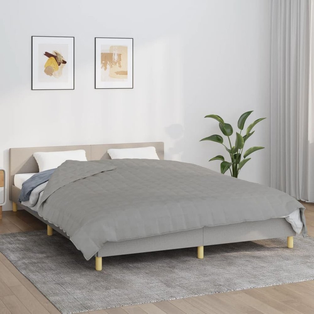 SKM Gray Weighted Blanket, 200 x 230 cm, 9 kg, Cotton Fabric, Weight: 9.55 kg, 3154786