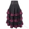 Steampunk Women's Skirt - Gothic Vintage Medieval Ruffled Asymmetrical High-Waisted Pirate Skirt for Halloween, Carnival, Victorian Renaissance Cosplay view 2