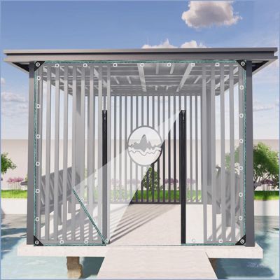 Heavy-Duty Waterproof PVC Cover Tarp, 400 g/m², 0.3 mm, Transparent, 3.2 x 3.6 m
