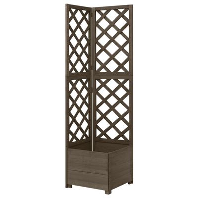 SKM Corner Trellis with Planter Box, Gray, 40 x 40 x 150 cm, Solid Fir Wood, 4.85 kg, 316412