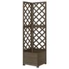 SKM Corner Trellis with Planter Box, Gray, 40 x 40 x 150 cm, Solid Fir Wood, 4.85 kg, 316412 view 1