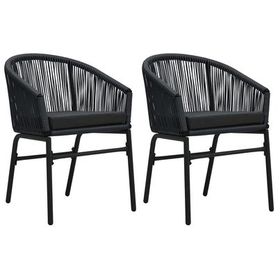 SKM Garden Chairs, 2-Piece Set, Black PE Rattan, 11.26 kg, 48135