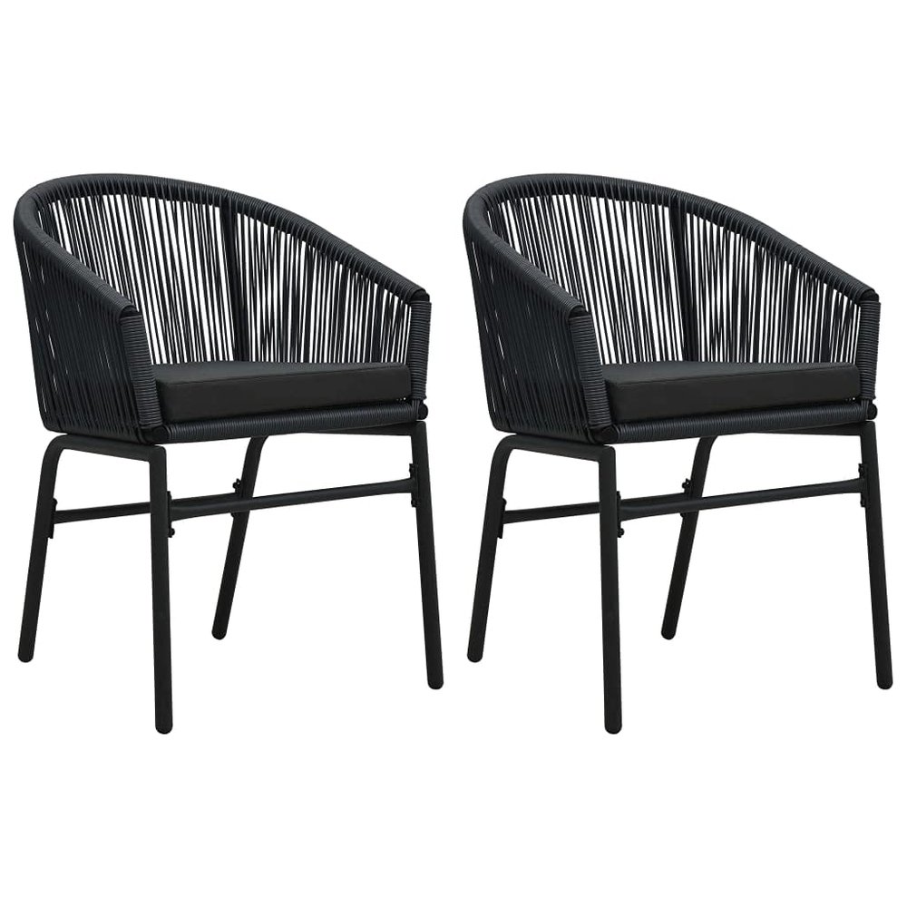 SKM Garden Chairs, 2-Piece Set, Black PE Rattan, 11.26 kg, 48135