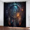 VULORA Children's 3D Dreamcatcher Blackout Curtains with Feather Design and Grommets, Thermal Curtains for Boys' and Girls' Bedrooms and Living Rooms, 100 x 95 cm, Set of 2 view 1