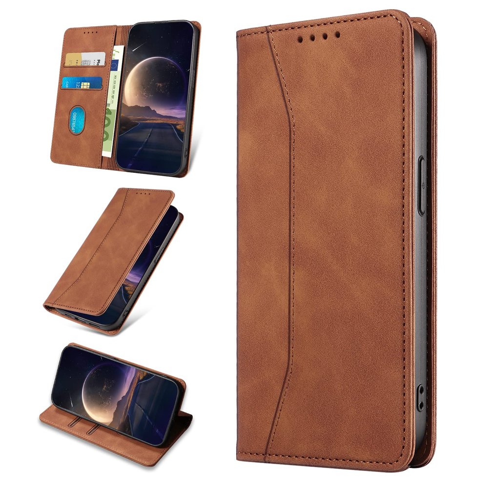 KANVOOS Flip Wallet Case for Realme 8 4G / Realme 8 Pro, Premium PU Leather, Brown