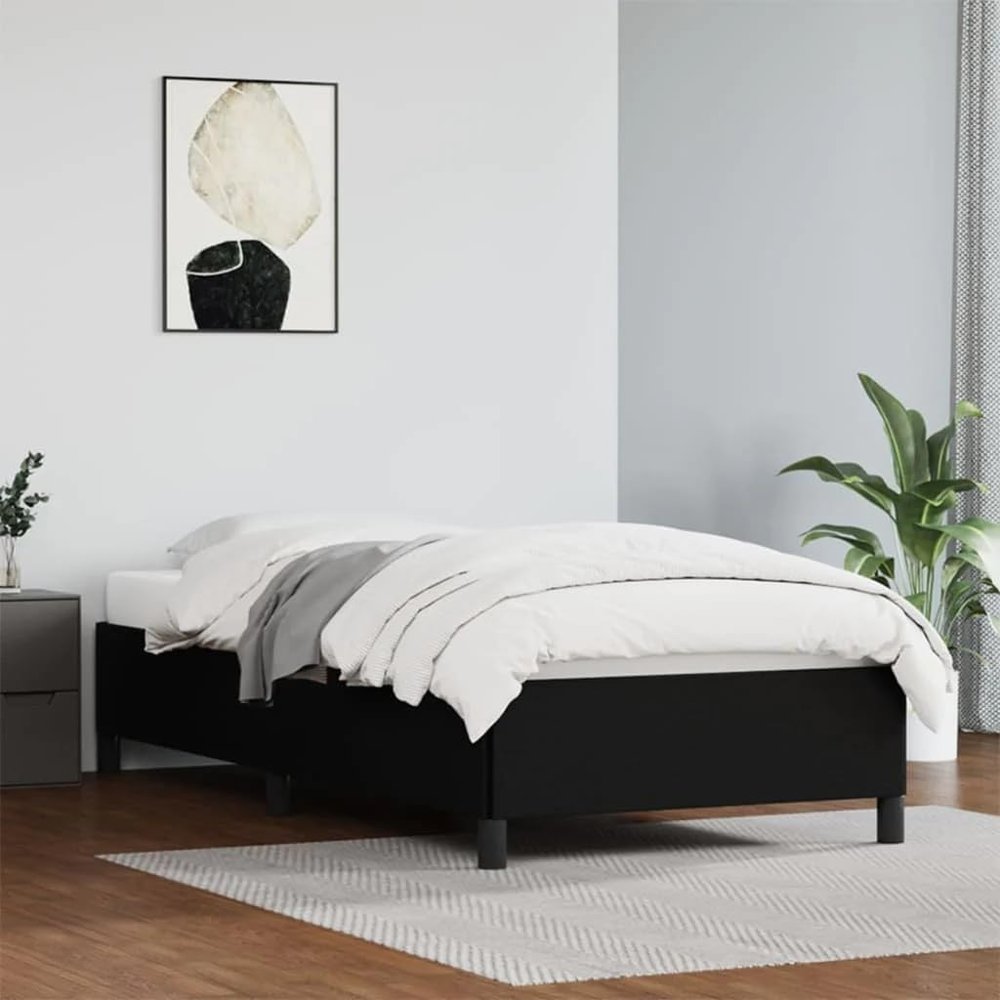 vidaXL Bed Frame Black 100x200 cm Faux Leather
