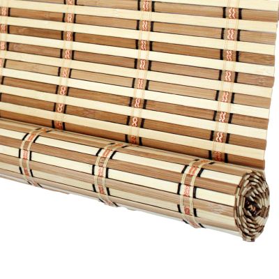 zhijiaqian456 Bamboo Roller Blind, Sun and Privacy Protection, Cord-Controlled, Retro Natural Wood, Customizable, 80 x 150 cm