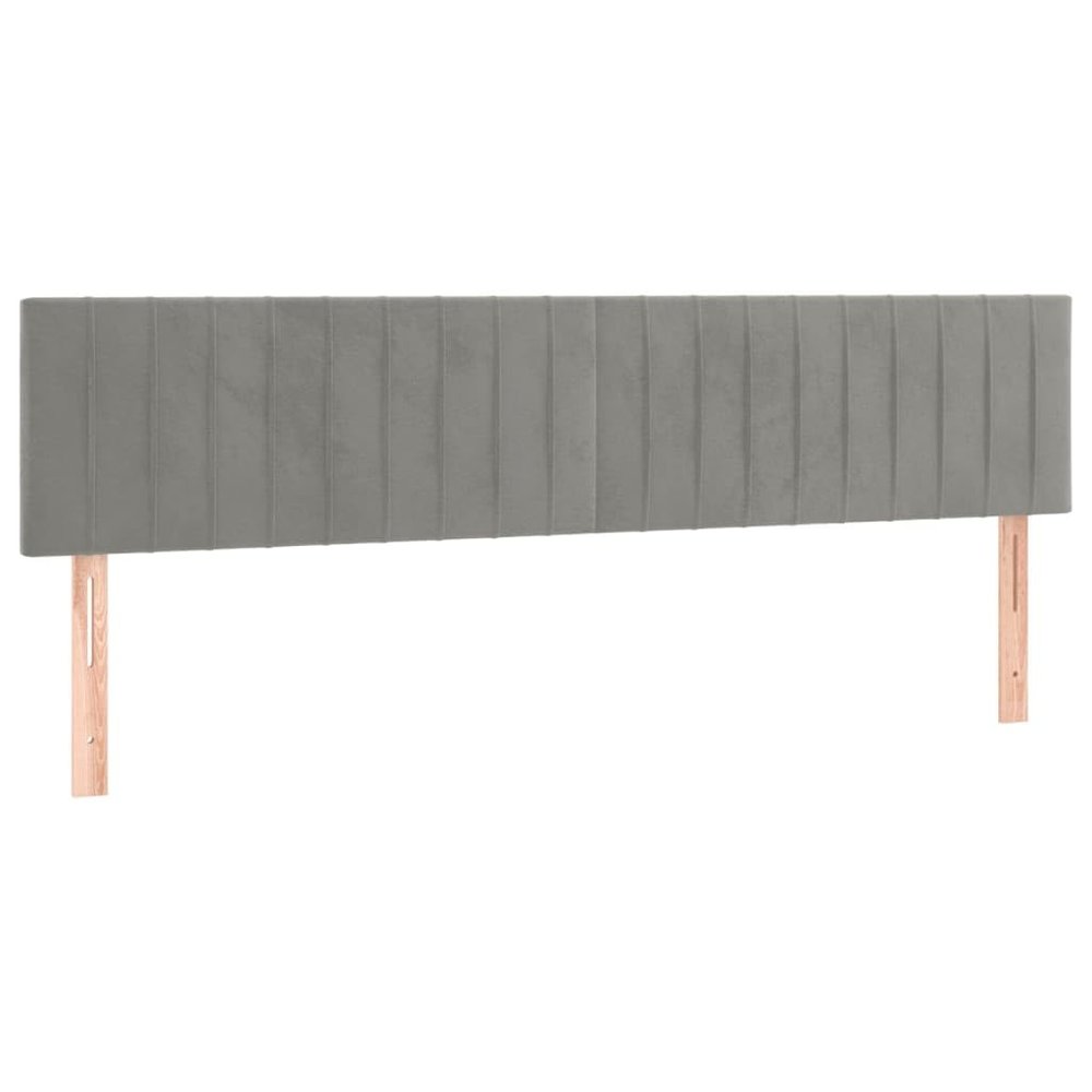 vidaXL Headboards 2 pcs. Light Gray 80x5x78/88 cm Velvet
