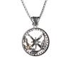 YAHOYA Eagle Feather Compass Green Stone Pendant Retro Necklace for Men view 1