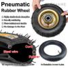 200/250 mm Heavy-Duty Casters, 4-Piece Set, Swivel Casters with Brakes, Pneumatic Rubber Wheels, 600/750 kg Capacity view 3