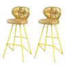 WolFum BTD Bar Stool with Backrest, 360° Swivel, Yellow, 2-Pack view 1