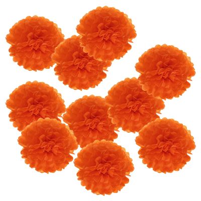 PATIKIL 10-Pack 6-Inch Paper Pom-Pom Flowers, Orange Red