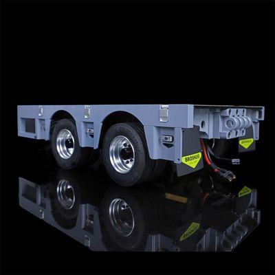 wheelfun 2-Axle Metal Trailer Module, 1:14 Metal CNC 5-Axle Heavy-Duty Trailer for TAMIYA RC Truck Model