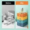 1/2/4-Piece Colorful Stackable Desktop Drawer Organizer view 3