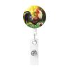 Cute Rooster Hen Retractable Nurse Badge Reel with Keychain and Alligator Clip view 1
