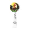 Cute Rooster Hen Retractable Nurse Badge Reel with Keychain and Alligator Clip view 2