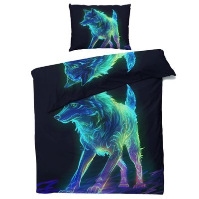 MOBEITI Wolf Reversible Bedding Set, 140 x 200 cm