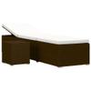 FIRBNUS Brown Poly Rattan Sun Lounger with Cushion and Side Table view 2