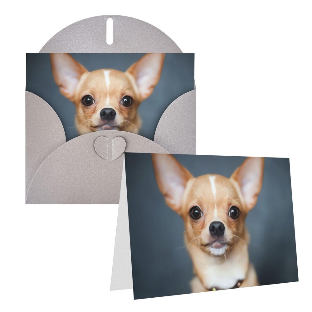 EKYOSHCZ Cute Chihuahua Greeting Cards with Envelopes, Blank Cards for All Occasions
