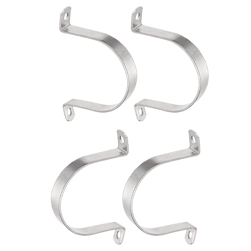 DTGN 19mm(B) 2-Hole Straps, 4-Pack, for 76mm OD Pipes, 304 Stainless Steel, Silver-Tone