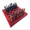 Straight-Edge Wooden Chess Set, Size L, with 32 Marble Chess Pieces view 1