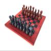 Straight-Edge Wooden Chess Set, Size L, with 32 Marble Chess Pieces view 2
