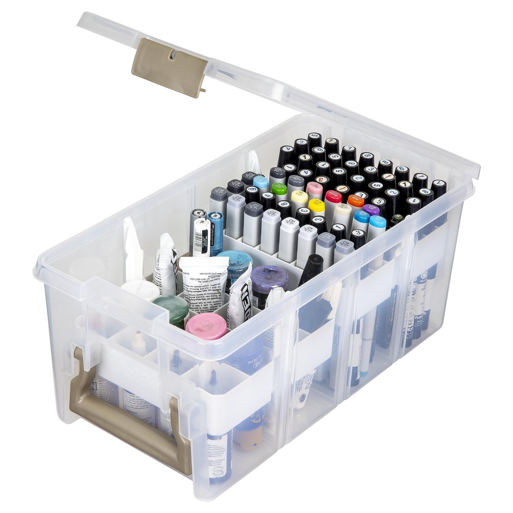 ArtBin Semi Satchel with Accessory Trays, Clear Storage Container