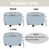 Thdsubb Round Ottoman Cover, Stretch Jacquard Slipcover, Beige, L view 3