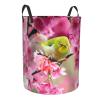 Laundry Basket with Bird in Peach Tree Pattern view 2