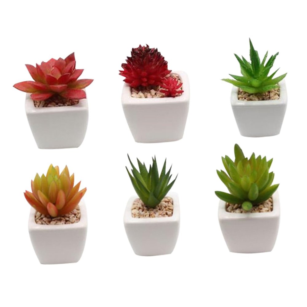 Happyyami Mini Artificial Succulent in Ceramic Pot